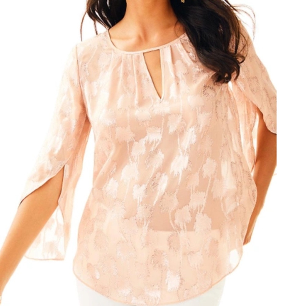 Lilly Pulitzer Beccer Silk Clip Top Split-Sleeve
